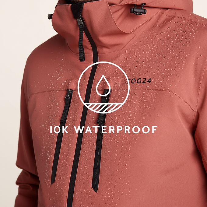 Denton Mens 3-in-1 Waterproof Jacket - Clay