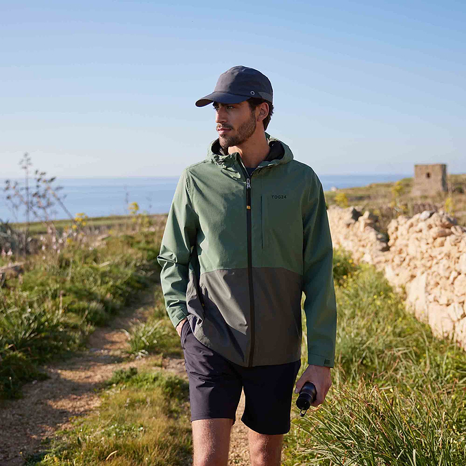 Ellon Mens Waterproof Jacket - Deep Slate/Light Forest