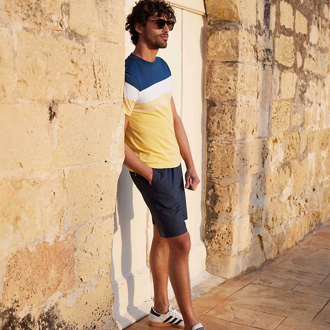 Farndon Mens T-Shirt - Inky Blue/Sunflower