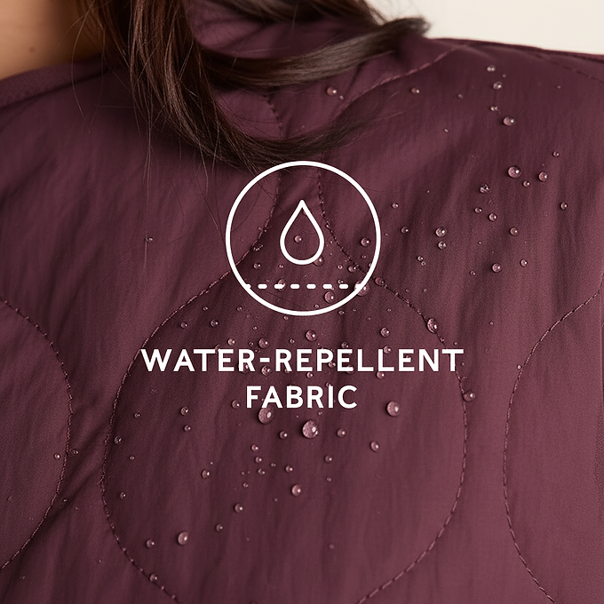 Cleadon Womens Relaxed Fit Shower Resistant Lightweight Insulated Jacket - Black Raspberry