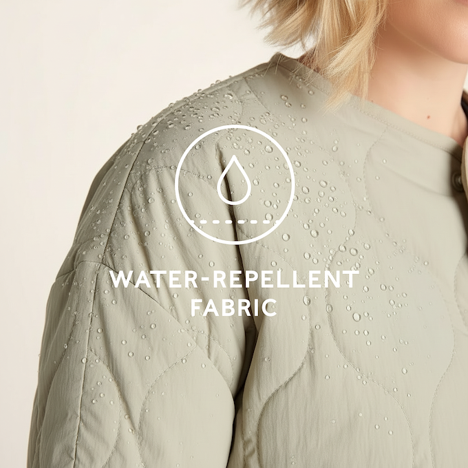 Cleadon Womens Relaxed Fit Shower Resistant Lightweight Insulated Jacket - Cool Beige
