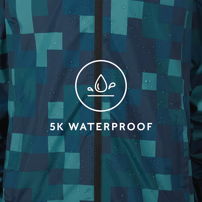 Craven Mens Waterproof Packaway Jacket - Blue Pixel