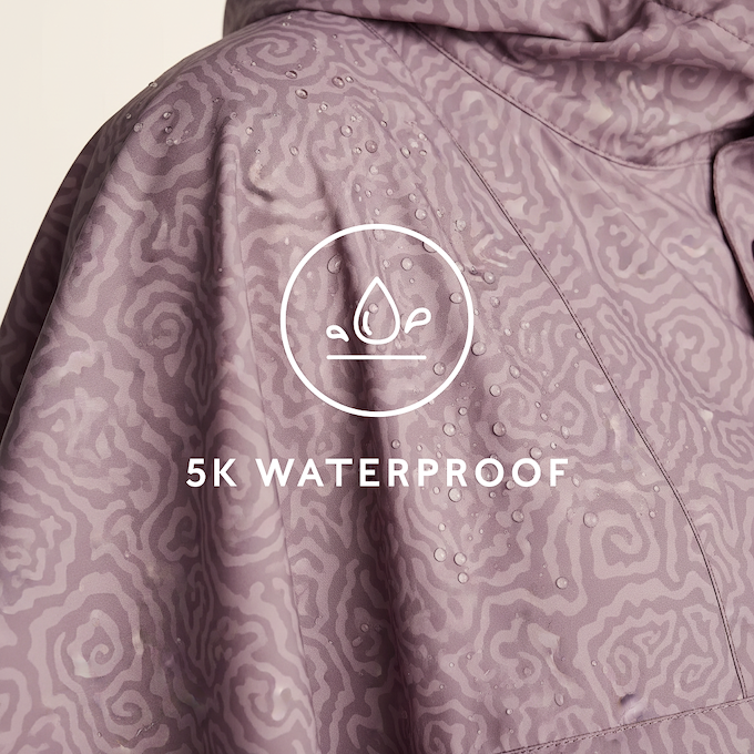 Drench Unisex Waterproof Poncho - Dusky Pink Wiggle Print