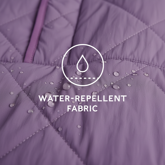 Nanford Womens Oversized Shower Resistant Diamond Quilted Jacket - Orchid