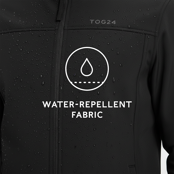 Feizor Mens Shower Resistant Softshell Jacket - Black