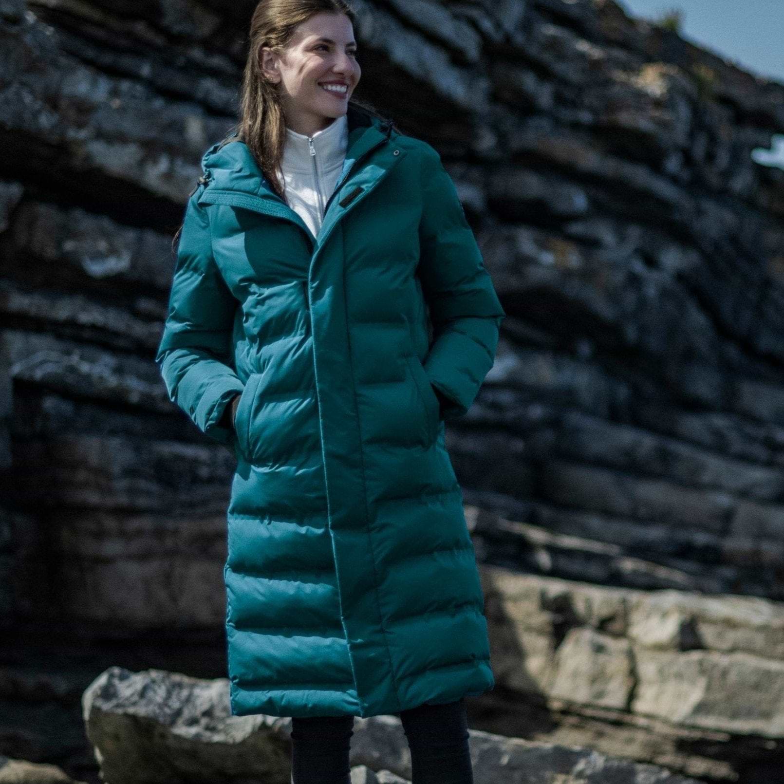Teal parka top
