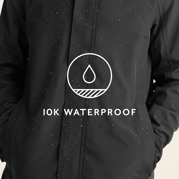 Glenton Mens Long Waterproof Jacket - Black