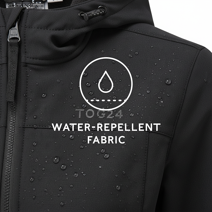 Keld Womens Shower Resistant Hooded Softshell Jacket - Black