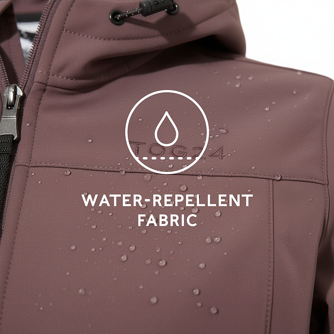 Keld Womens Shower Resistant Hooded Softshell Jacket - Dark Mauve