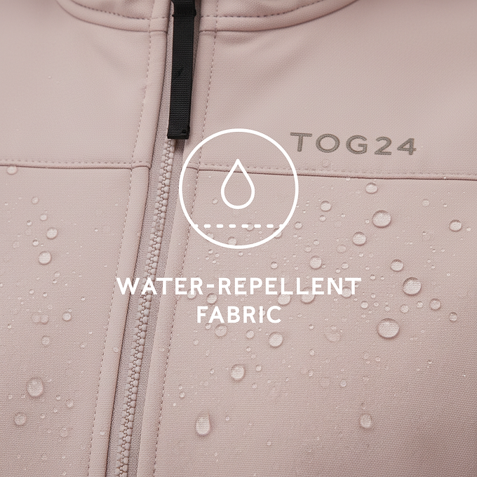 Keld Womens Long Shower Resistant Hooded Softshell Jacket - Dusky Pink