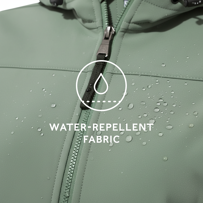 Keld Womens Shower Resistant Hooded Softshell Jacket - Light Forest