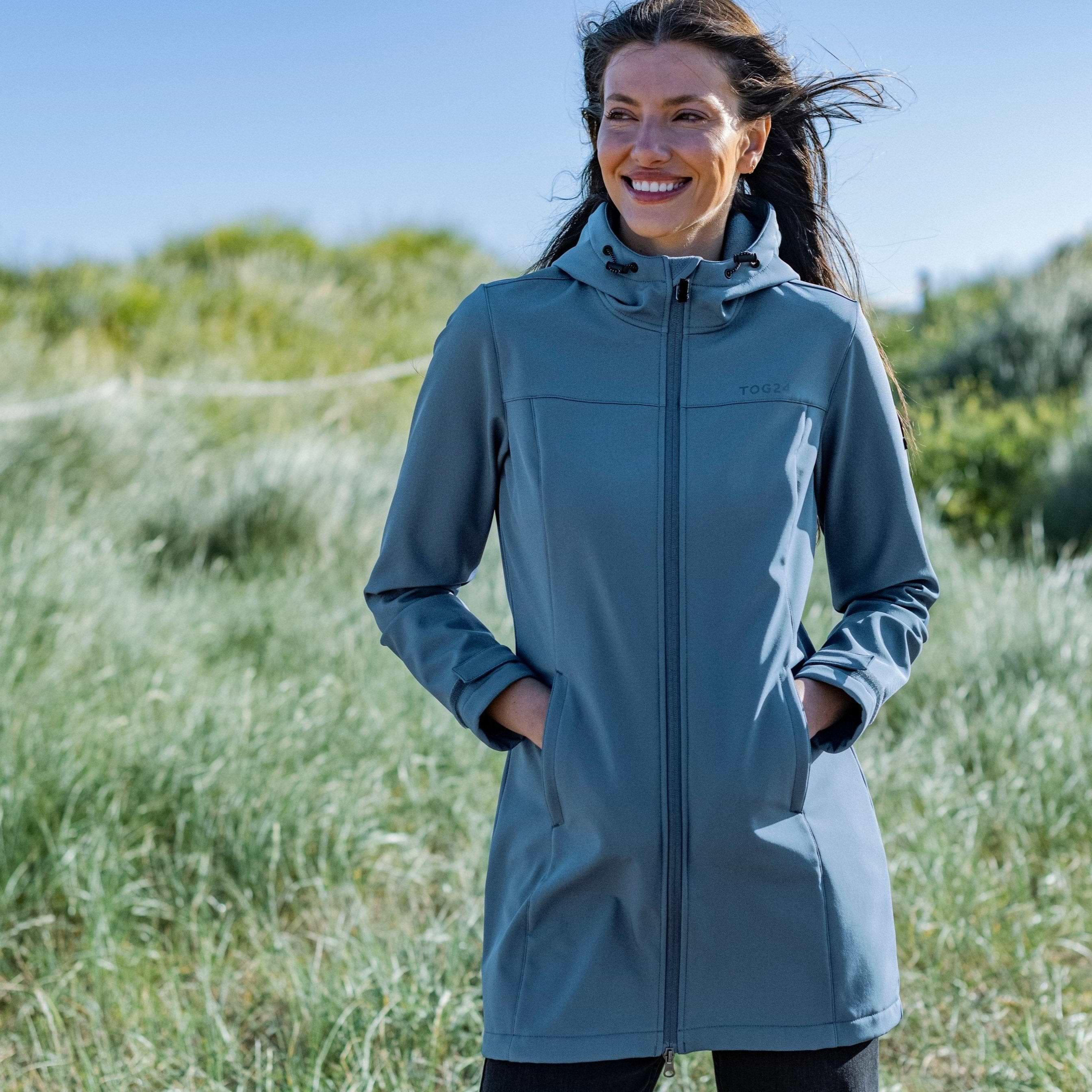 Women's long windbreaker jacket cheap