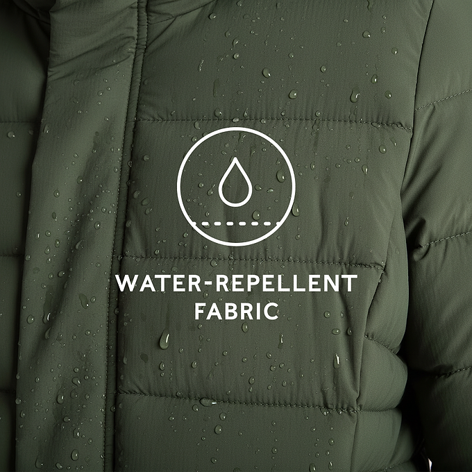 Kirkham Womens Long Shower Resistant Insulated Jacket - Dark Green