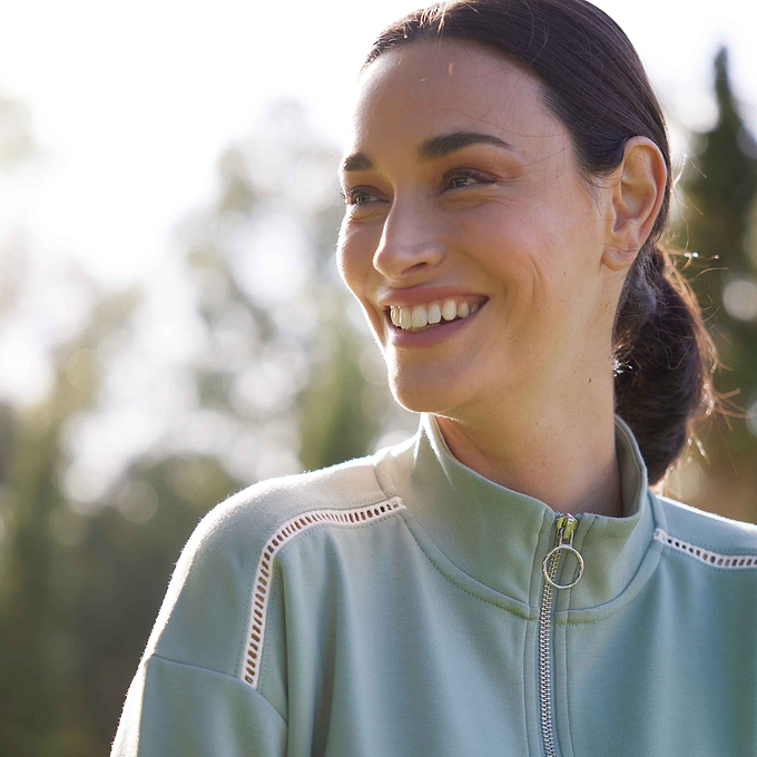 Larelle Womens Zipneck Sweatshirt - Pistachio