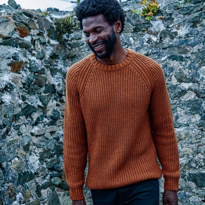 Logan Mens Knitted Jumper - Cinnamon