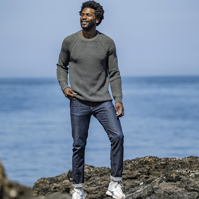 Logan Mens Knitted Jumper - Soot Grey