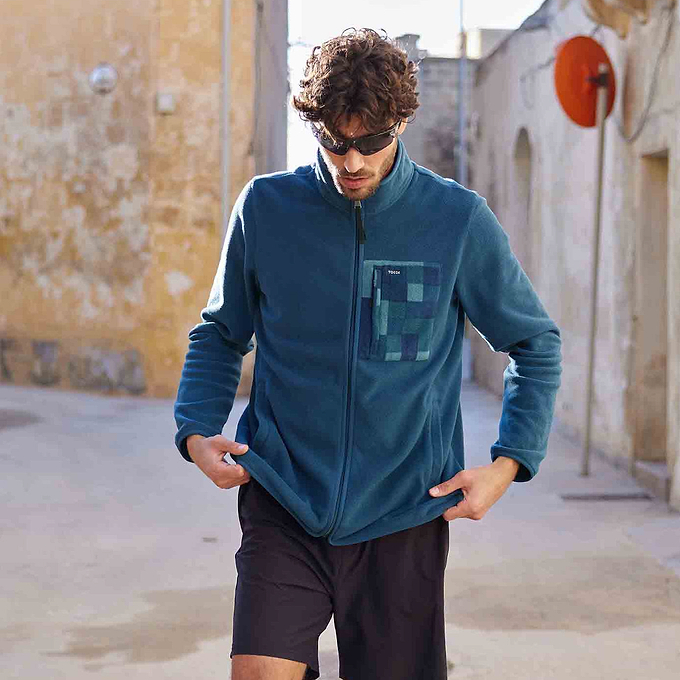 Miles Mens Relaxed Fit Microfleece Jacket - Inky Blue