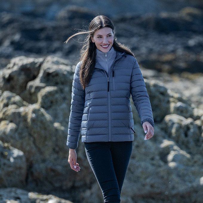 North RDS Womens Hooded Jacket - Blue Stone