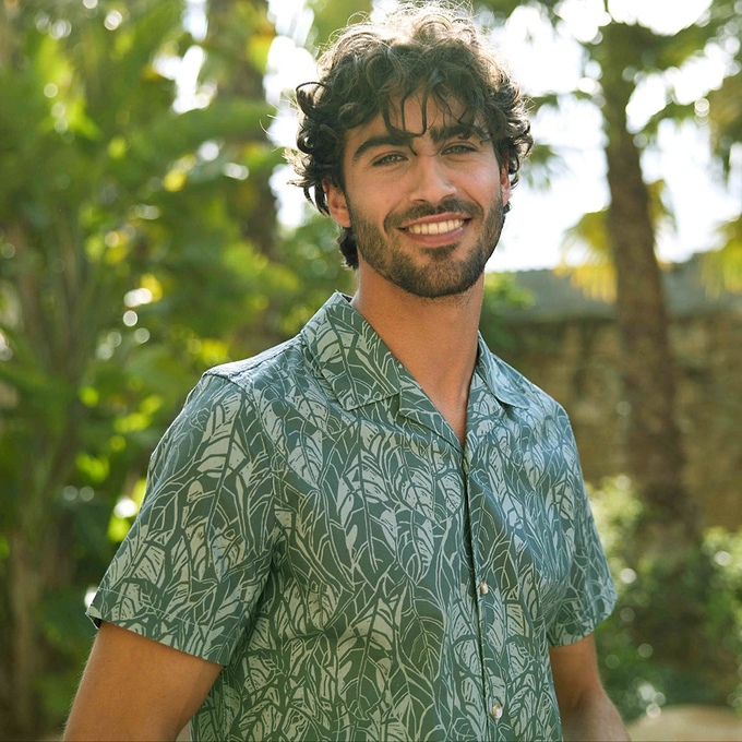 Otto Mens Shirt - Light Forest Print