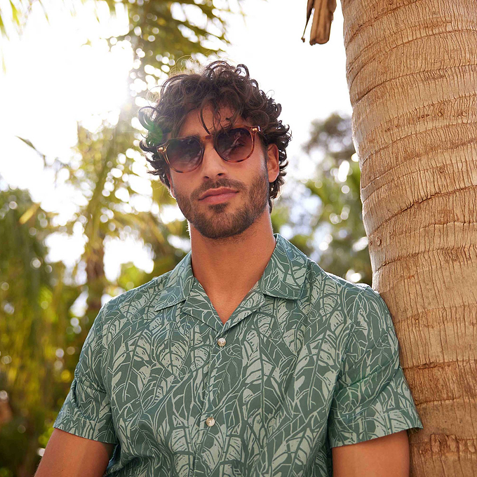 Otto Mens Shirt - Light Forest Print