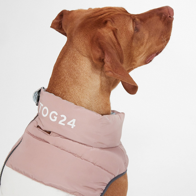 Pooch Padded Dog Coat M - Faded Pink/Ice Grey/Washed Blue