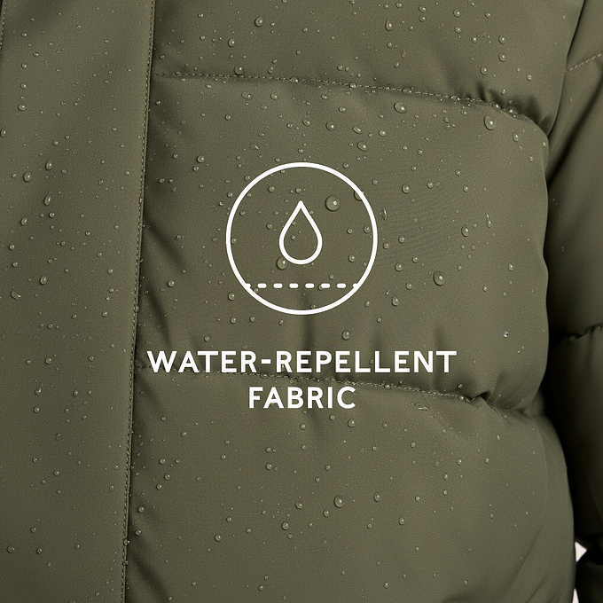 Preece Mens Long Shower Resistant Insulated Jacket - Khaki