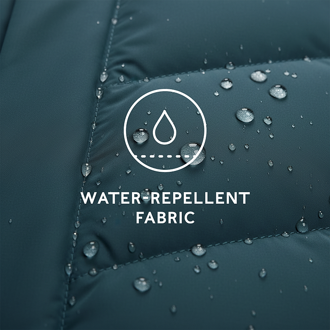 Raleigh Luxe Womens Long Shower Resistant Down Insulated Jacket - Petrol Green