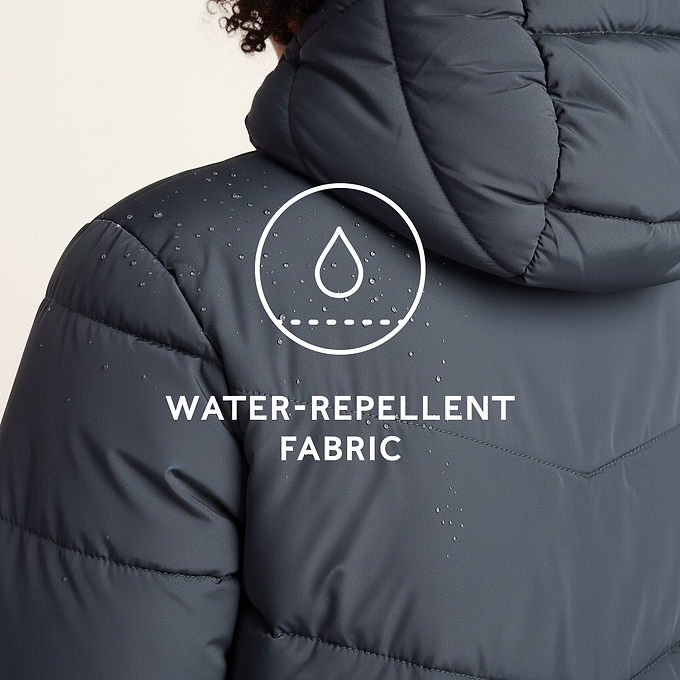 Raleigh Womens Long Insulated Jacket - Washed Blue