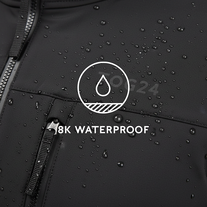 Retner Mens Waterproof Softshell Hooded Jacket - Black