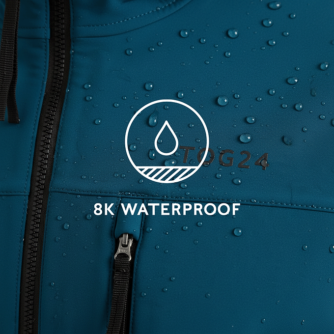 Retner Mens Waterproof Softshell Hooded Jacket - Marine Blue