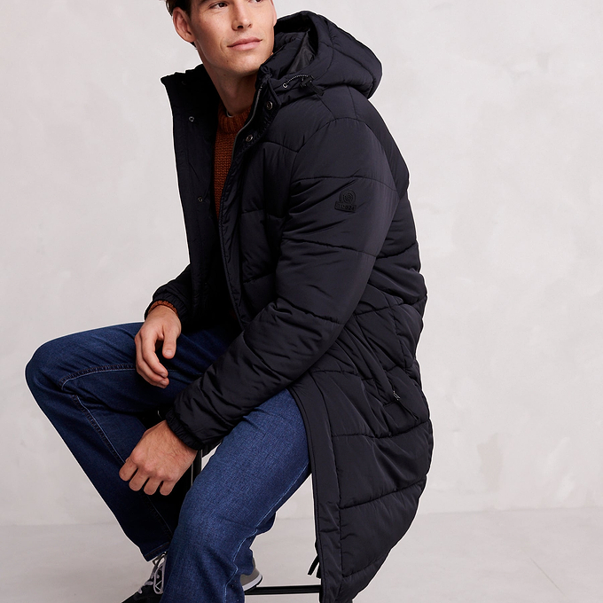 Langrick Mens Long Padded Jacket - Black