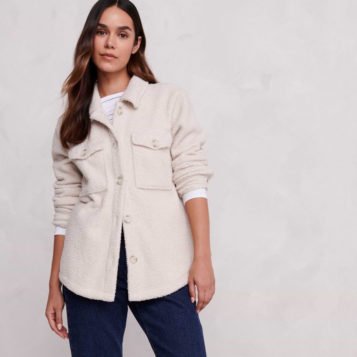 Beige shacket womens sales
