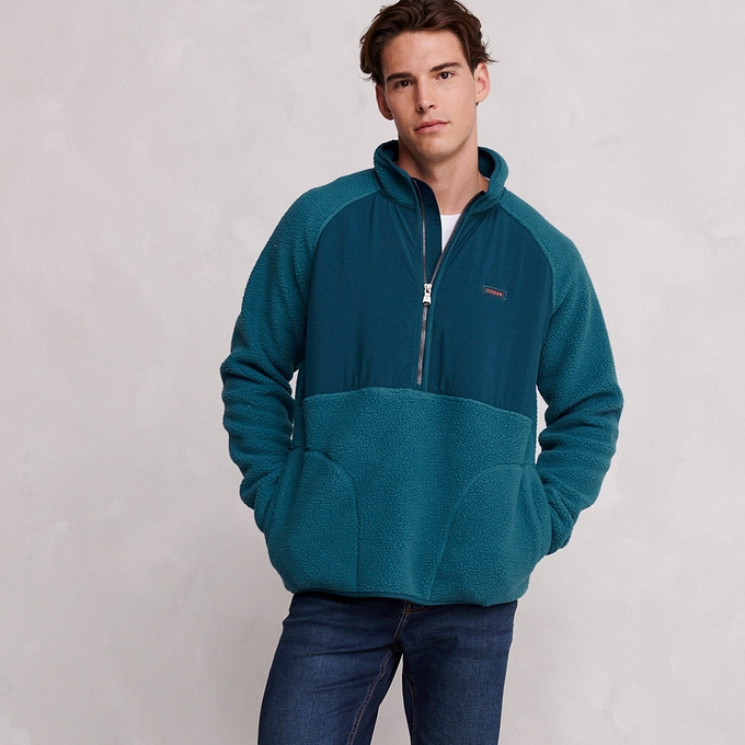 Eldon Mens Sherpa Fleece - Marine Blue