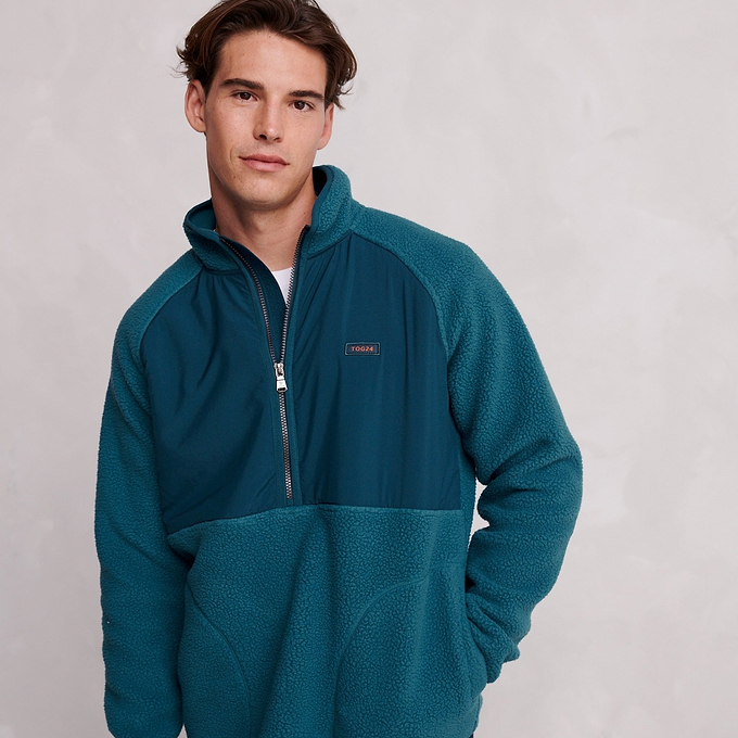 Eldon Mens Sherpa Fleece - Marine Blue