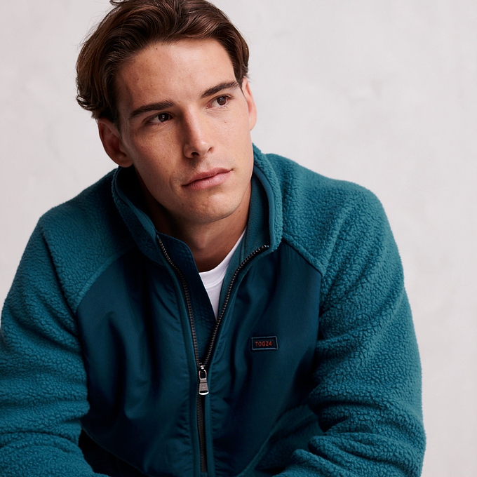 Eldon Mens Sherpa Fleece - Marine Blue