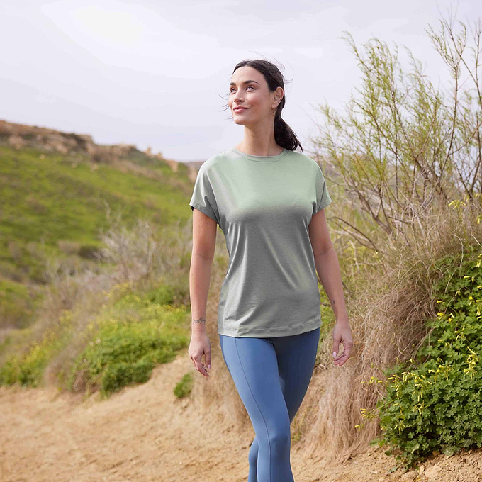 Stallen Womens Tech Short Sleeve Top - Pistachio Marl