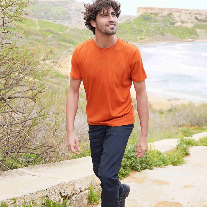 Talen Mens Tech Short Sleeve Top - Dark Orange
