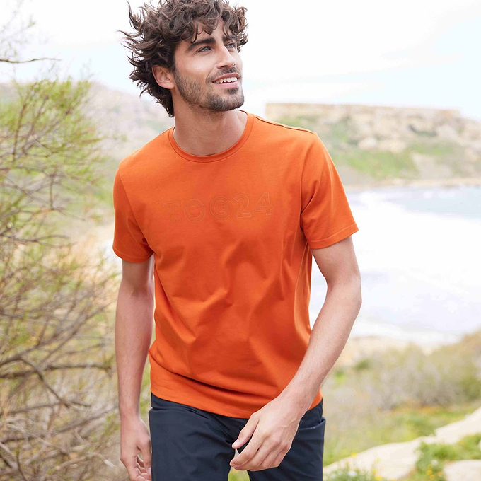 Talen Mens Tech Short Sleeve Top - Dark Orange