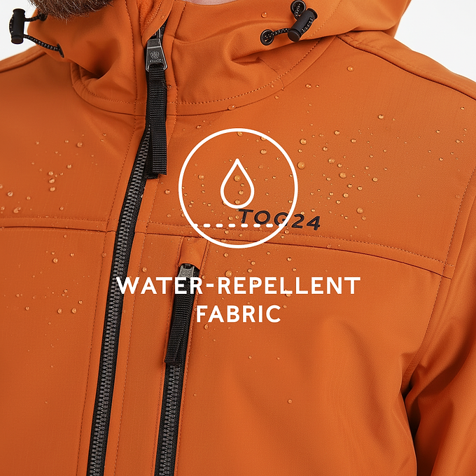 Truro Mens Hooded Softshell Jacket - Dark Orange