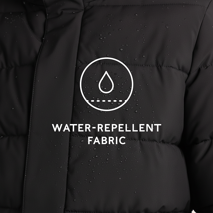 Tunnard Mens Short Shower Resistant Insulated Jacket - Black