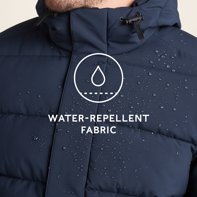 Tunnard Mens Short Shower Resistant Insulated Jacket - Dark Indigo