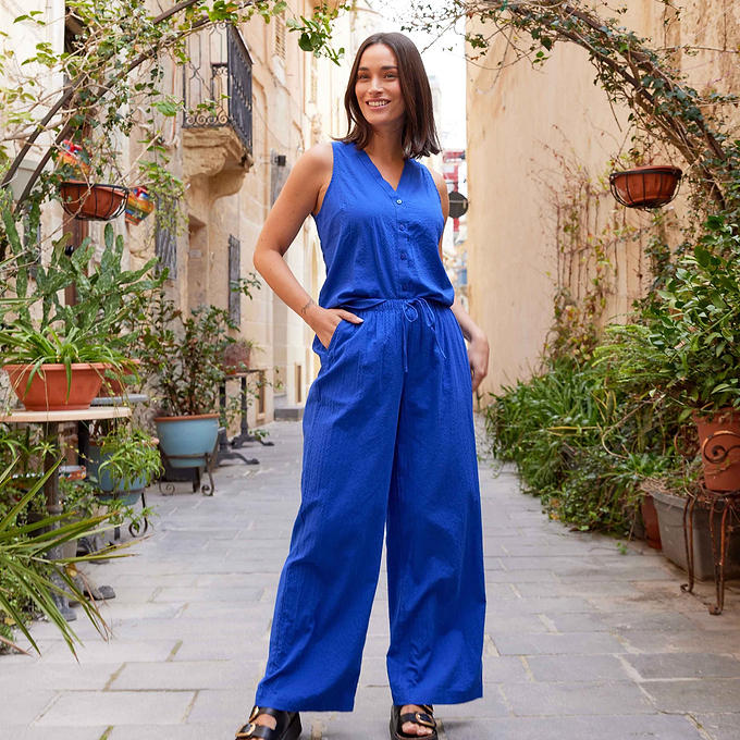 Zuzanna Womens Button Down Vest - Ultramarine Blue