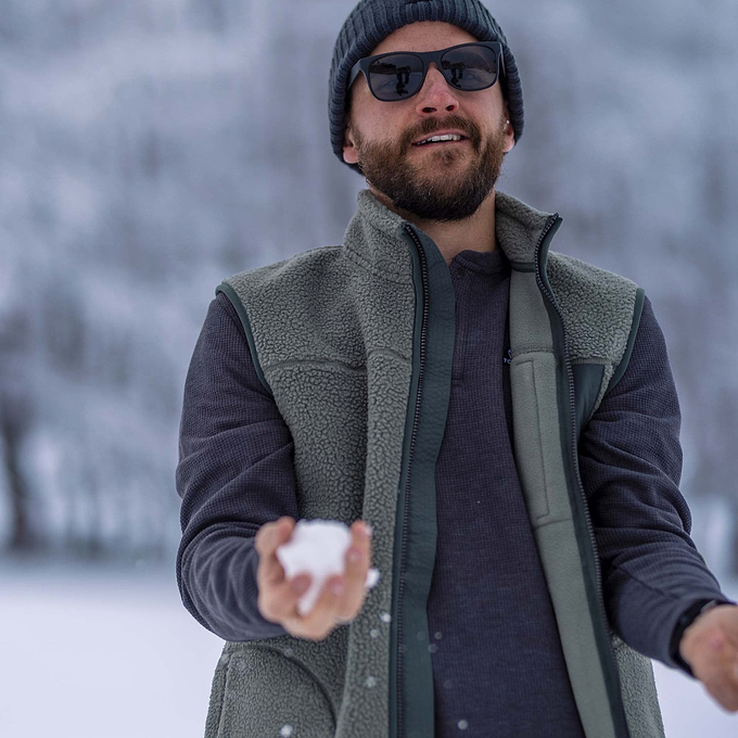 Evan Mens Sherpa Gilet - Faded Khaki