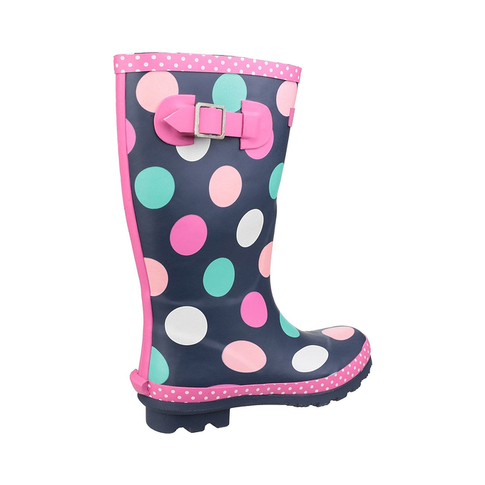 Cotswold Dotty Kids Pull On Wellington Boots - Multicoloured