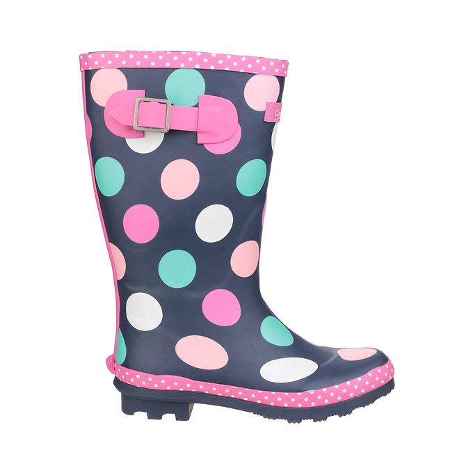 Cotswold Dotty Kids Pull On Wellington Boots - Multicoloured