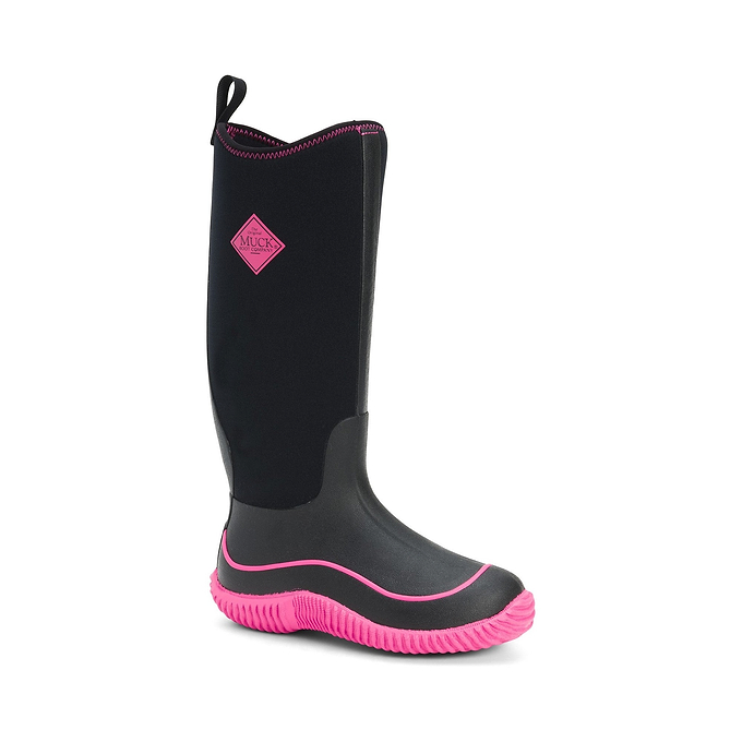 Muck Boots Hale Pull On Womens Wellington - Black/Pink