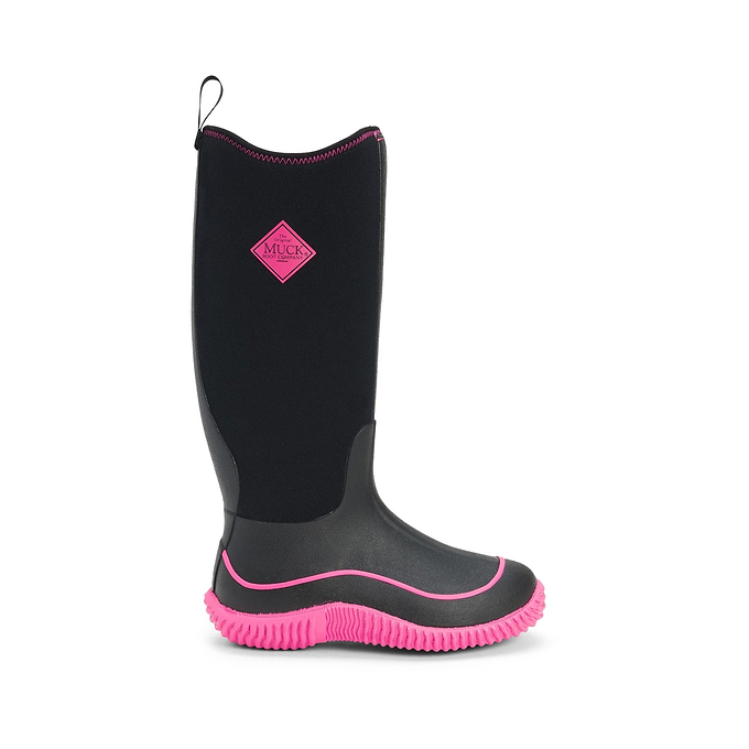 Muck Boots Hale Pull On Womens Wellington - Black/Pink