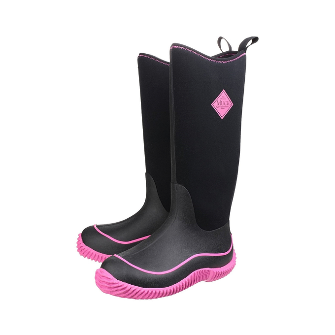 Muck Boots Hale Pull On Womens Wellington - Black/Pink