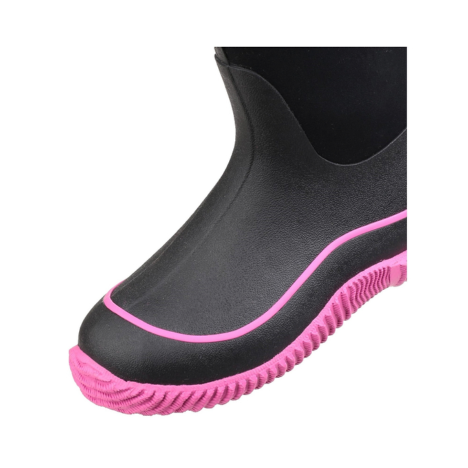 Muck Boots Hale Pull On Womens Wellington - Black/Pink