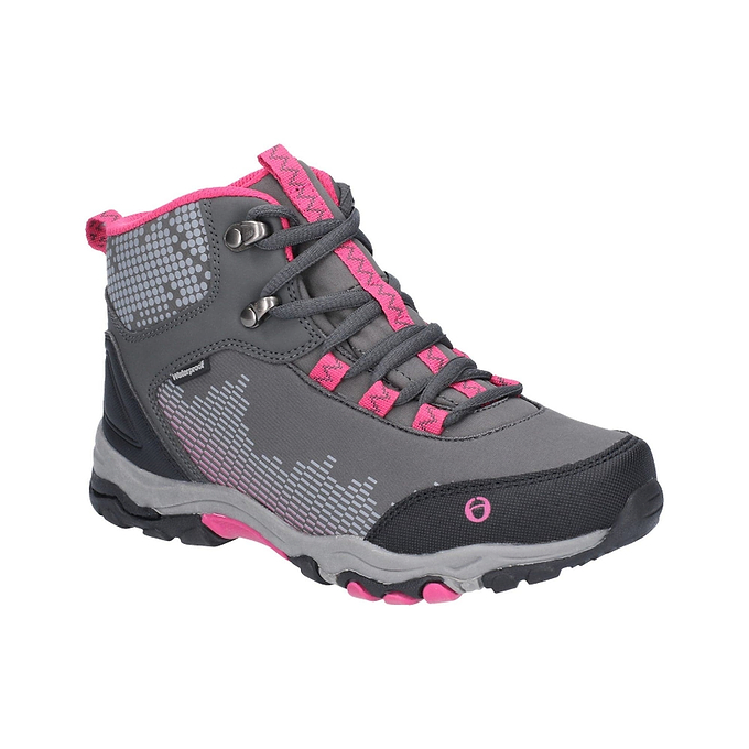 Cotswold Ducklington Kids Hiking Waterproof Boots - Grey/Pink